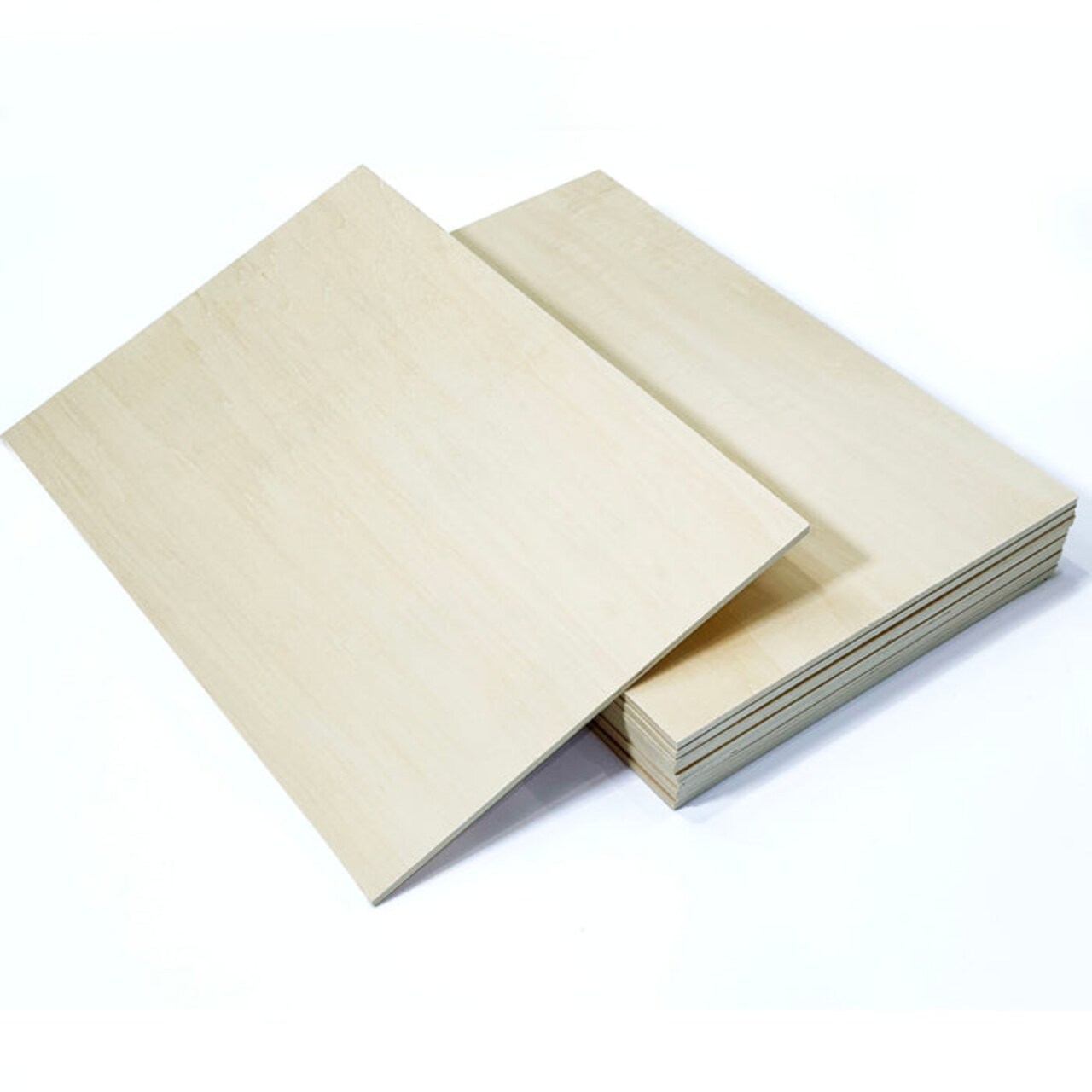 Basswood Plywood Sheets – 12x18 or 12x12 Unfinished or Finished Wood Sheets for Crafts, Laser Cutting, DIY – 10 Pack